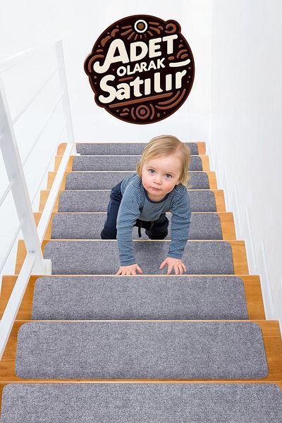 Stepmat Gray Halifleks Stair Step Mat - with Adhesive and Non-Slip Base