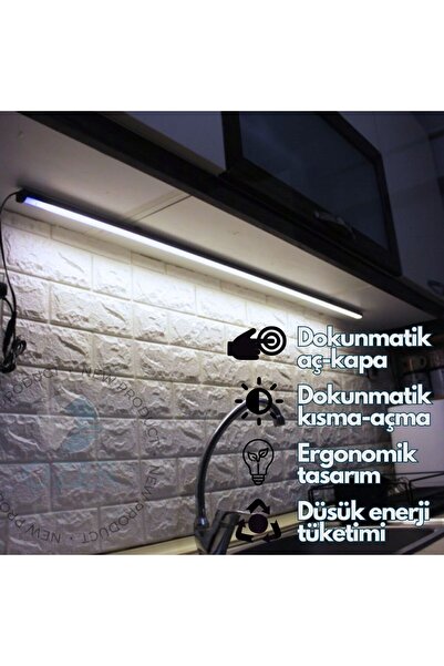 ÖZER LİGHT Dokunmatik mutfak tezgah üstü Beyaz Led Işık dimli 120 cm  (6000k)