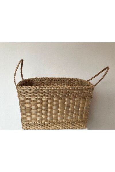 afralya home Hasır Çamaşır Sepeti-el Emeği Hasır Örgü