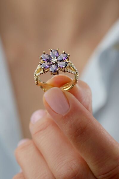 Silvano Jewelry 925 Ayar Gümüş Lotus Çiçeği Yüzük