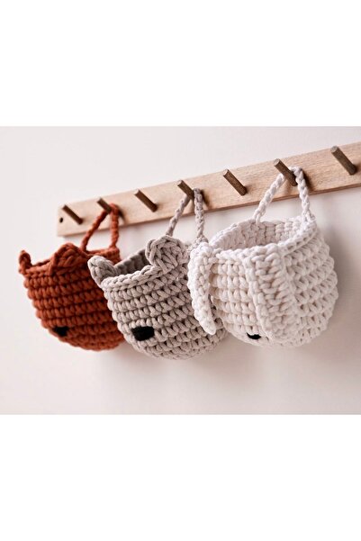 afralya home Bebek Çocuk Odası Sevimli Duvar Sepeti-Hayvan Figürlü Duvar Deko...