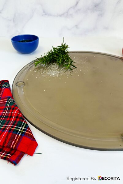 Decorita Channeled Glass Cutting Board - Glass Cutting Table| Bronze Glass| Diameter32cm| Patented Product