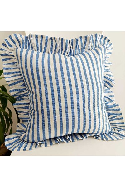 shules collection Linen Striped Bohemian Pillow Case - Frilly