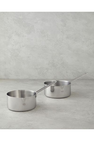 English Home SauceMate 2dílná sada hrnců na omáčky z nerezové oceli - 14-16 cm Stříbrná