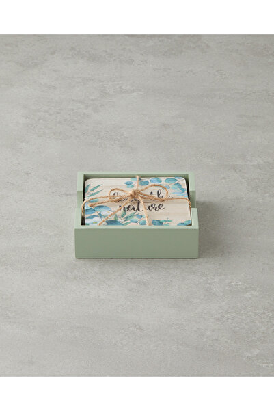 English Home قاعدة أكواب خشبية ملونة مكونة من 7 قطع