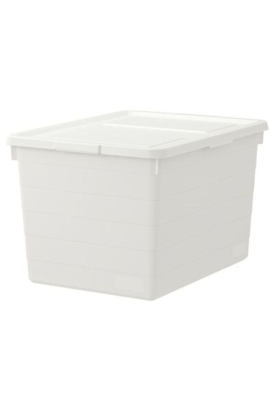 IKEA Sockerbit Kapaklı Kutu - Beyaz - 38x51x30 Cm
