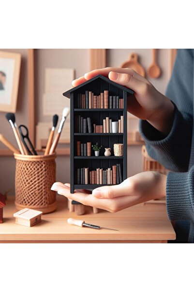 Akvaryum Tv Ünitesi için Dekoratif Obje Minyatür Kitaplık Minyatür Eşyalar