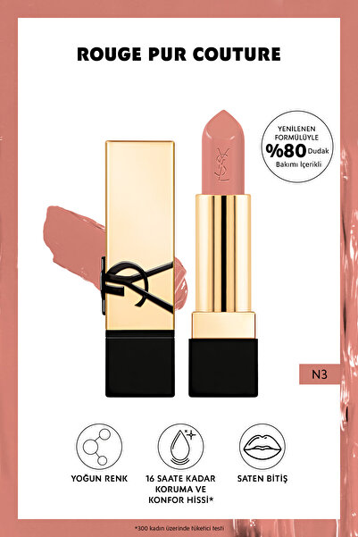 Yves Saint Laurent Rouge Pur Couture Saten Bitişli Ruj - N3 3614273945318