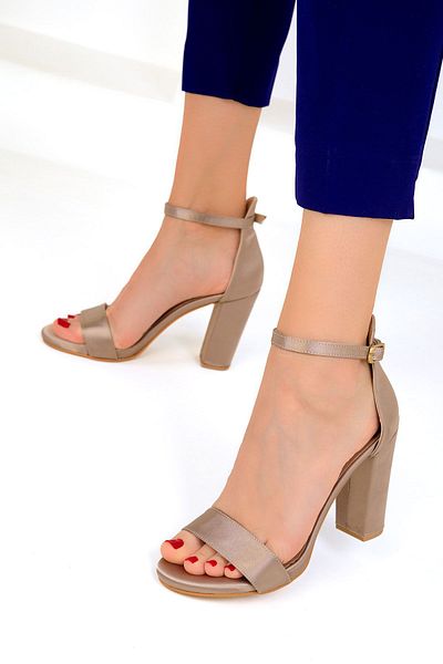 SOHO 19341 Model Number Gold Satin Women's Classic Heeled Shoes