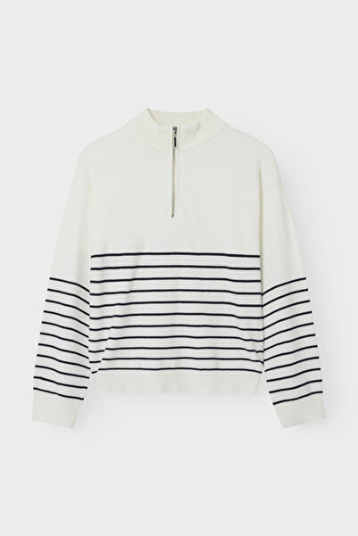 name ıt NLFKACY LS úpletový sveter s polovičným zipsom