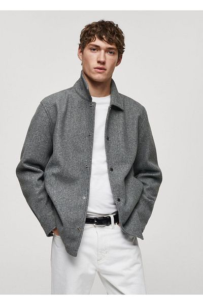 MANGO Man Shirt Jacket - Snap Button