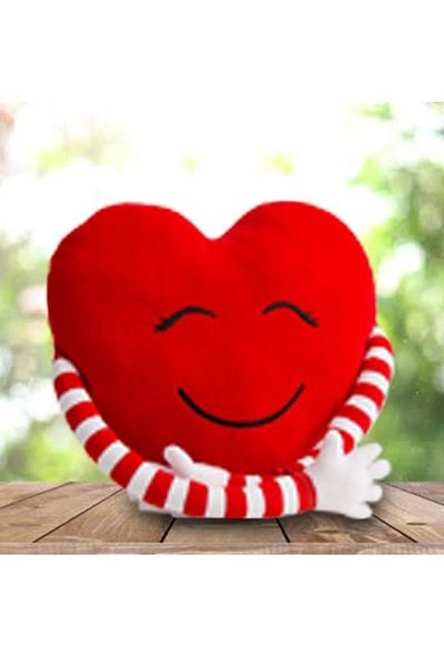 Sole Red Plush Pillow - 70 cm, Heart and Hugging Sleeve