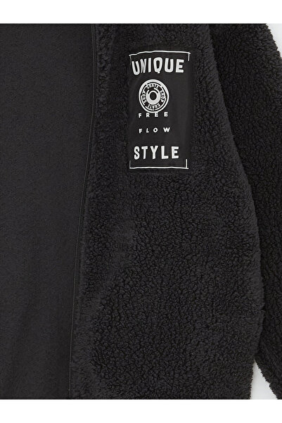 LC Waikiki Comfortable Stand Collar Fleece Boy's Zippered Sweatshirt