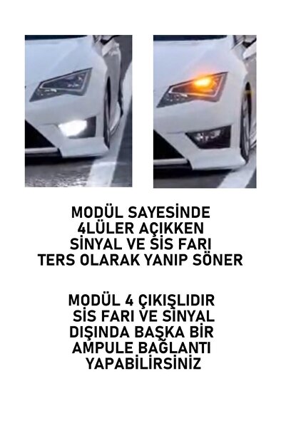 XMOD Stm Sinyal Tersleyici Modül Sinyal ve Parkların Ters Yanıp Sönmesi 4 Çıkışlı En Yeni Ürun