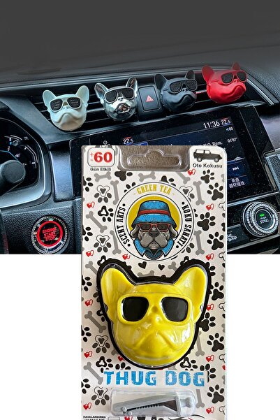 XMOD عطر مكيف الهواء أصفر اللون عطر سيارة البلدغ يدوم لمدة 60 يومًا