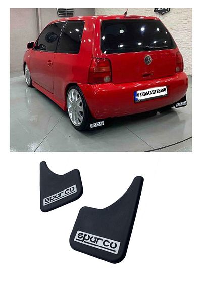 XMOD Sparco Written Mudguard Suitable for All Vehicles Black Dust Cover 2 Pieces