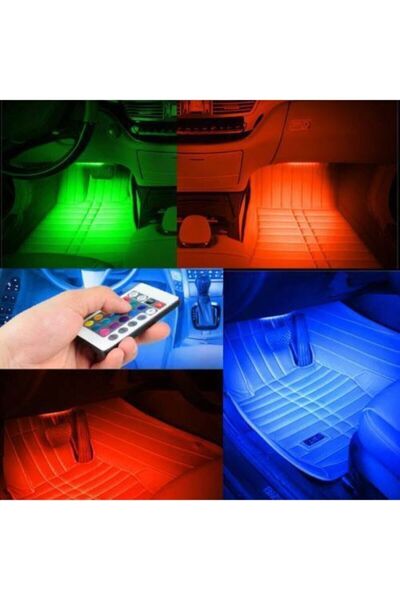 iq elektronik Ayak Altı Led 12 Ledli Aydınlatma Arac Ici Rgb 7 Renk Kumandalı