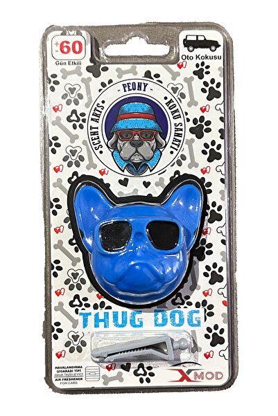 XMOD Oto Kokusu Mavi Bulldog Gözlüklü Araba Kokusu 60 Gün Kalıcı Izgaraya Takmalı