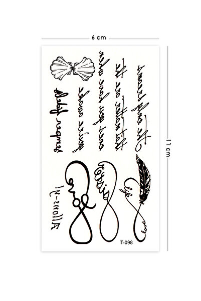 BP Tattoo Yazı ve Sonsuzluk Sembolü Geçici Dövme Tattoo