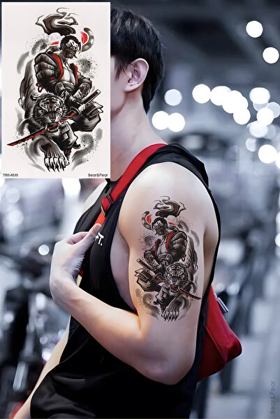 BP Tattoo Samuray Katana Geçici Dövme Samurai Tattoo