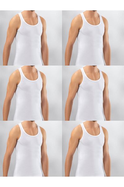 SÜSEN LİNGERİE 6-Pack Men's White Rambo Athlete, Men's Underwear, Men's Athlete, Athlete Sportsman Athlete