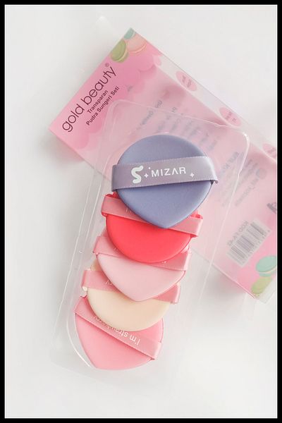 Gold Beauty Colorful 5-Piece Transparent Powder Sponge Set