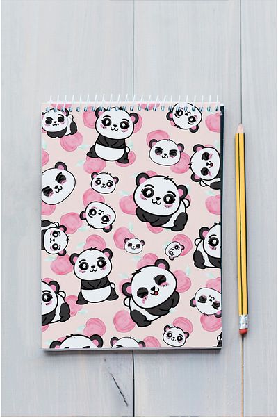 kutuTR Panda 80 ورقة مخططة بغطاء MDF Vip Memo Pad - 14x21، 70gr/m2 ç-OB10