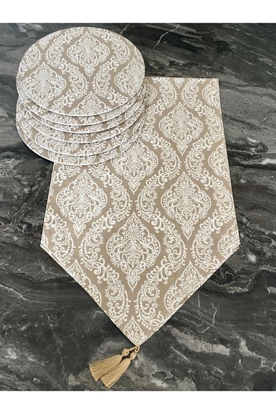 dehaberk Σετ τρέξιμο με μοτίβο Damask + 6 τεμάχια με μοτίβο American Service Supla