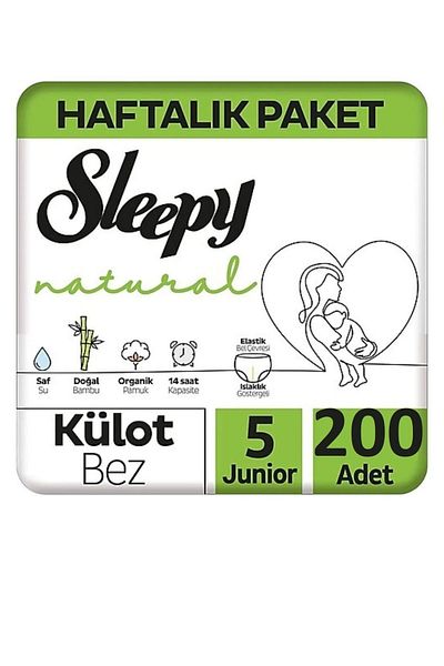 Sleepy Size 5 Junior Natural Panty Diapers - 200 Pieces