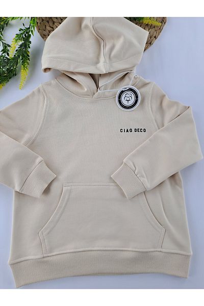 Butik Hanorac cu glugă pentru băieți și fete - culoare crem