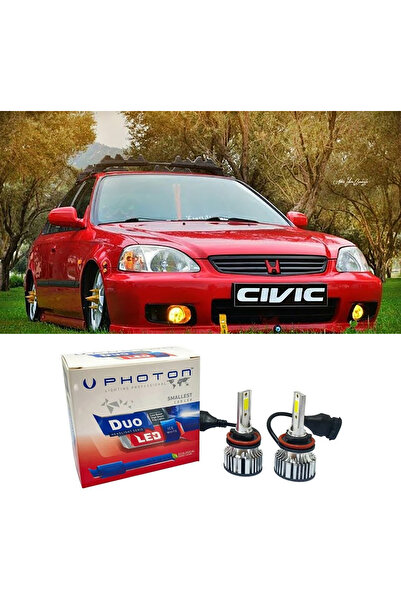 Photon Honda Civic İes Led Xenon Sis Far Ampulü H3 Duo Yeni Seri Beyaz 1996-2004
