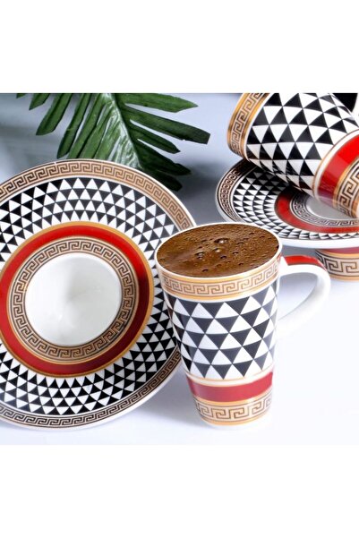 Kosova İÇE GEÇMELİ TABAĞI AYAKLI 6 KİŞİLİK KAHVE FİNCAN TAKIMI