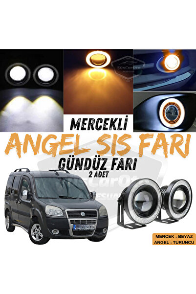 ŞüsCarOto Aksesuar Fiat Doblo D2 2005-2010 Uyumlu Mercekli Angel Sis Farı Met...