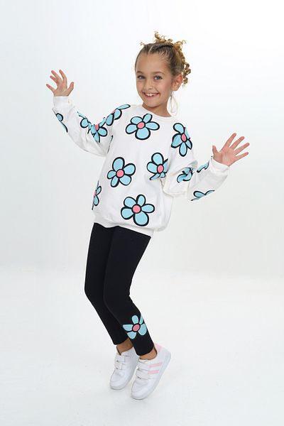 e-çocuk Set pentru fete cu imprimeu Daisy - Set de jos și de sus 502360 -361