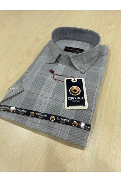 ESPERANZA Men's Shirt - Short Sleeve, Patterned, Cotton