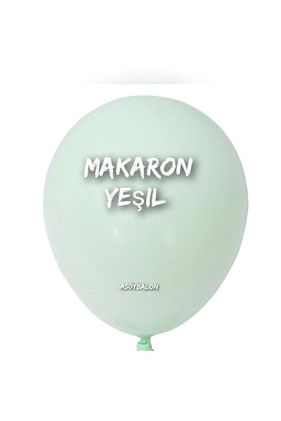 asöy Macaron Green Balloon 12 Inch 30 Cm 10 Pieces Macaron Soft Balloon