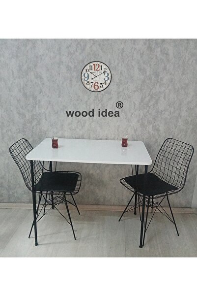 wood idea Metal Ayaklı 60x90 Mutfak Masası Balkon Masası Çalışma Masası