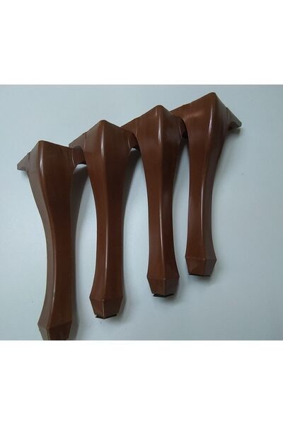 decobay 4 Adet 40 Cm Ceviz Renk Sehpa, Çay Sehpası Plastik Ayagi