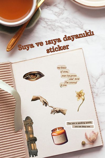 sanatıbedi Set de 5 autocolante vintage - autocolant rezistent la apă pentru agenda planificatorului Bullet Journal