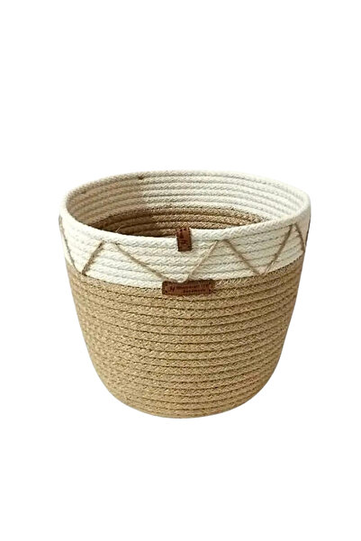 HAKİCİ Dekoratif Çok Amaçlı Jüt Hasır Örgü Sepet Saksı