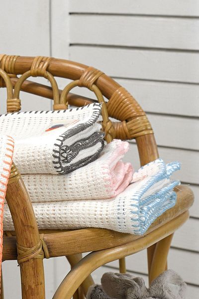 Salvia Dione 4 Seasons 100% Cotton Baby Blanket - Multi-Purpose Cream-Pink Knitted Blanket