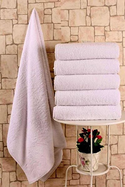 Lina tekstil tasarım هوتيل جروب فوط حمام 6 قطع قطن 70×140 سم لون أبيض ناعم