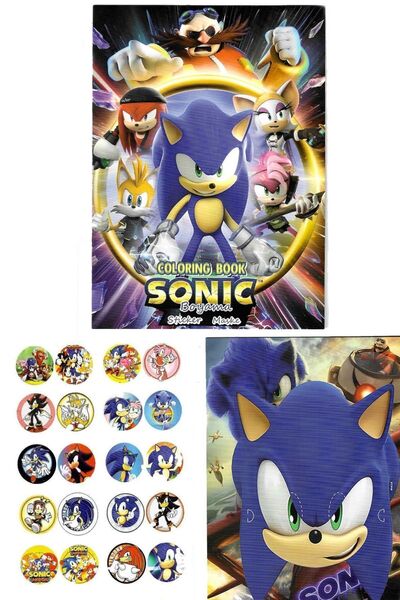 Woody Sofia 4'lü  Paw Patrol Pokemon Sonic pijamaskeliler boyama kitabı seti(boyama, sticker, arka kapak maske)