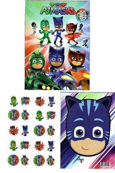 Woody Sofia 4'lü  Paw Patrol Pokemon Sonic pijamaskeliler boyama kitabı seti(boyama, sticker, arka kapak maske)