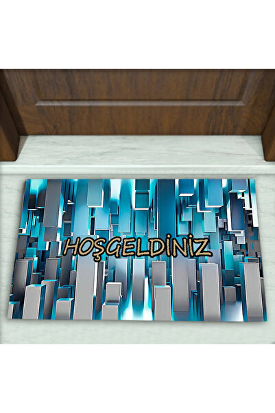 Colorix Carpet Üç Boyutlu (3D) Desenli Dekoratif Kapı Önü Paspası No: 1746
