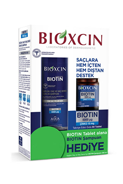 Bioxcin Biotin 5000 mg Çinko 15 mg ALANA Biotin Şampuan 300 mlMFRYN-Diş Beyazlatıcı Köpük Hediye