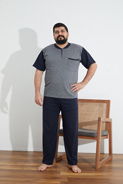 Ayans Pijama Combed Cotton Single Jersey (Thin) Jacquard Oversize Summer Pajama Set