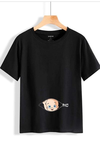 caxis Tricou Maternitate Oversize Imprimat Bebeluş cu fermoar