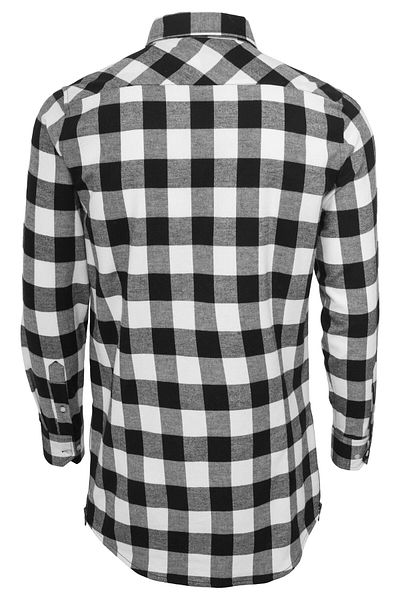 Urban Classics Herren Long Checked Flanell Shirt mit seitlichem Reißverschluss