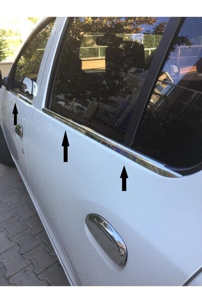 BLUEOTO Renault Clio Symbol  Sedan Krom Cam Çıtası Paslanmaz Çelik 4 Parça 2013-2018